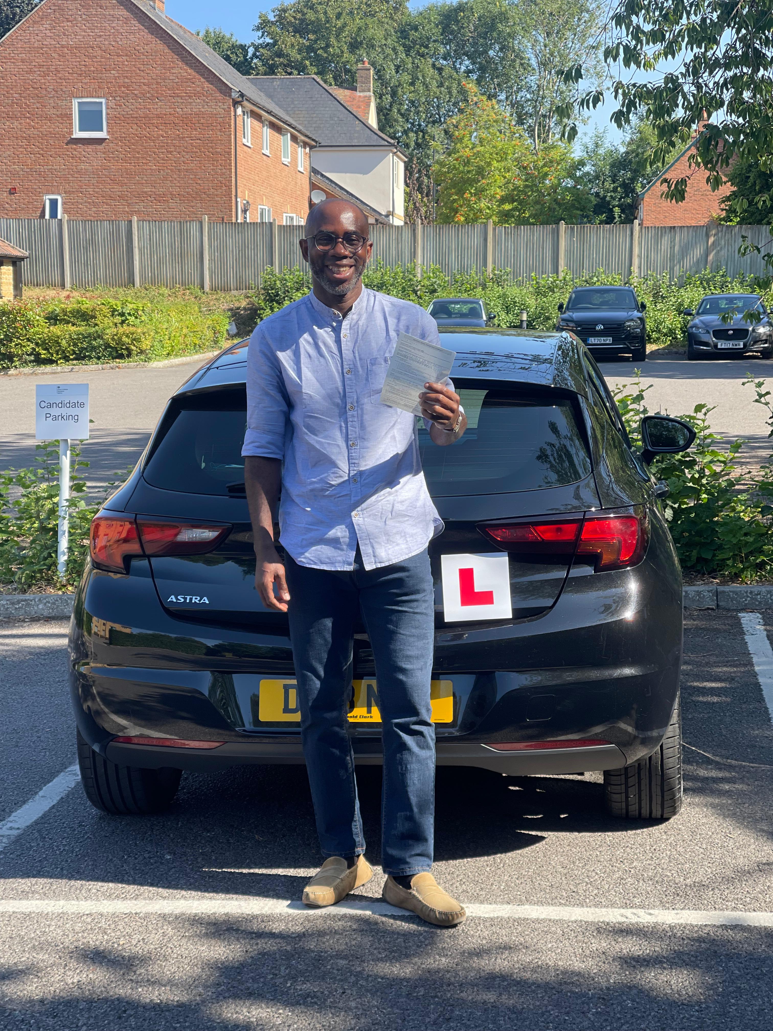 Driving lesson in progress